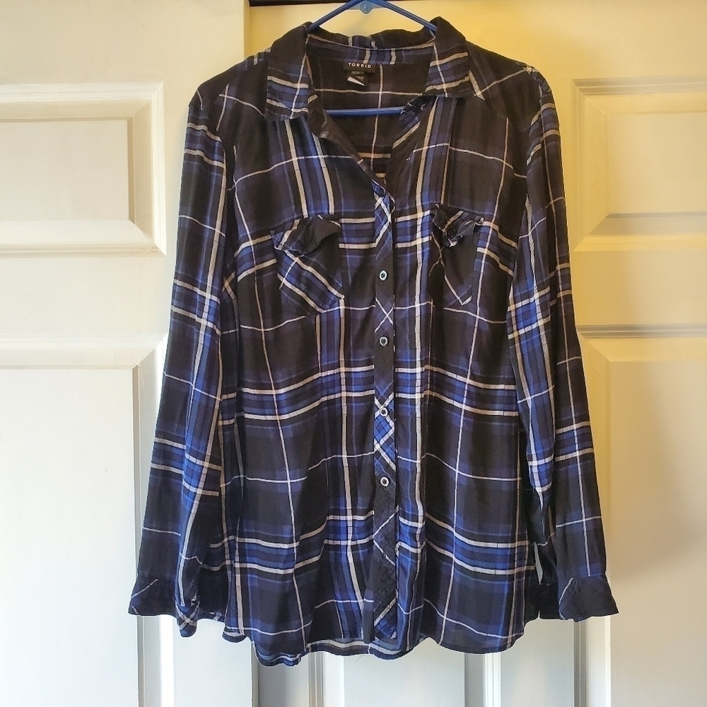 Torrid plaid shirt. - Picture 1 of 4